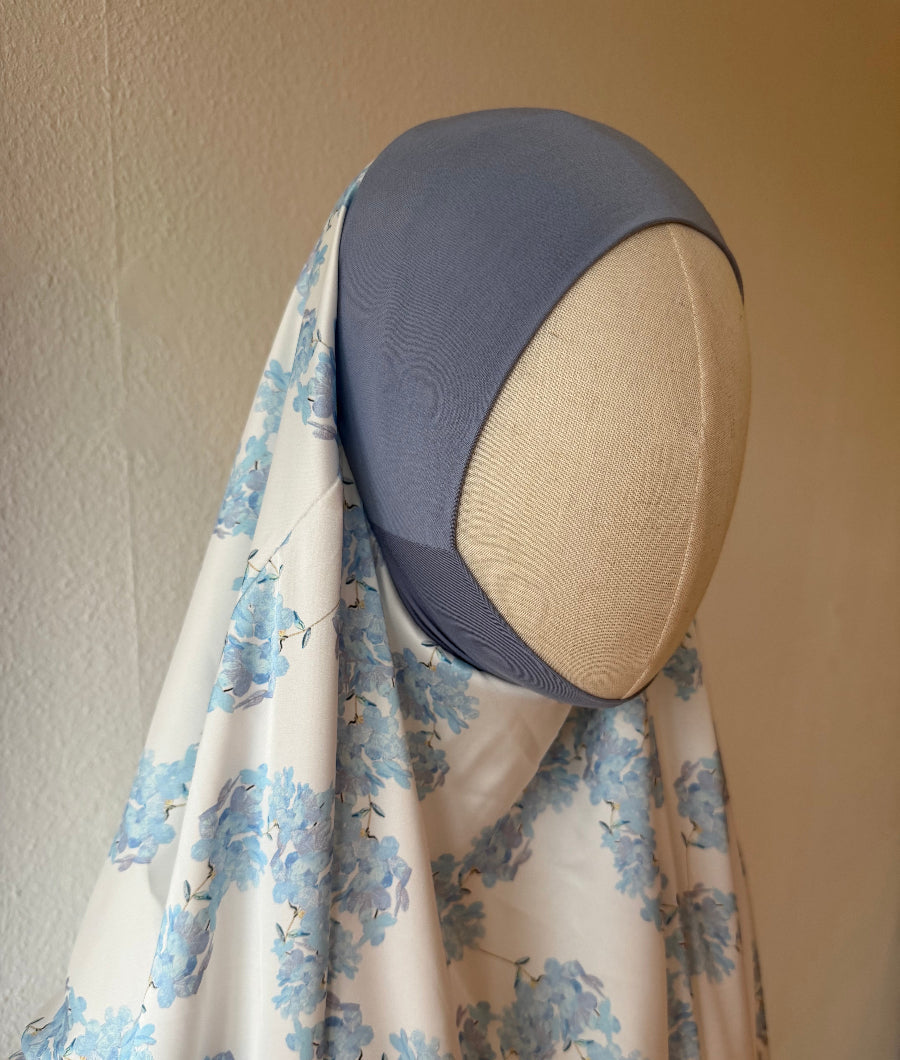 Prayer Jilbab Blue Flowers