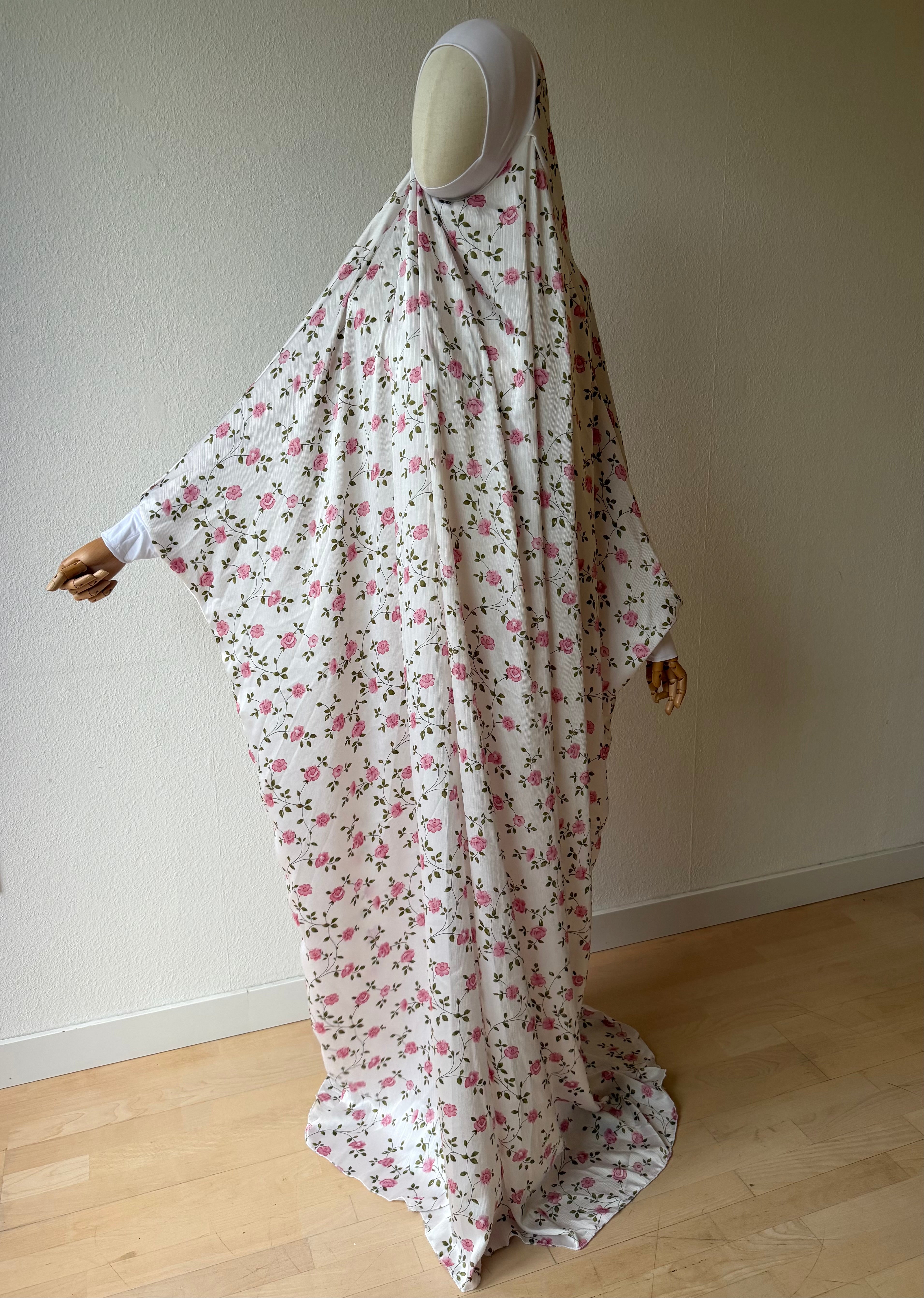 Prayer Jilbab Pink Flowers