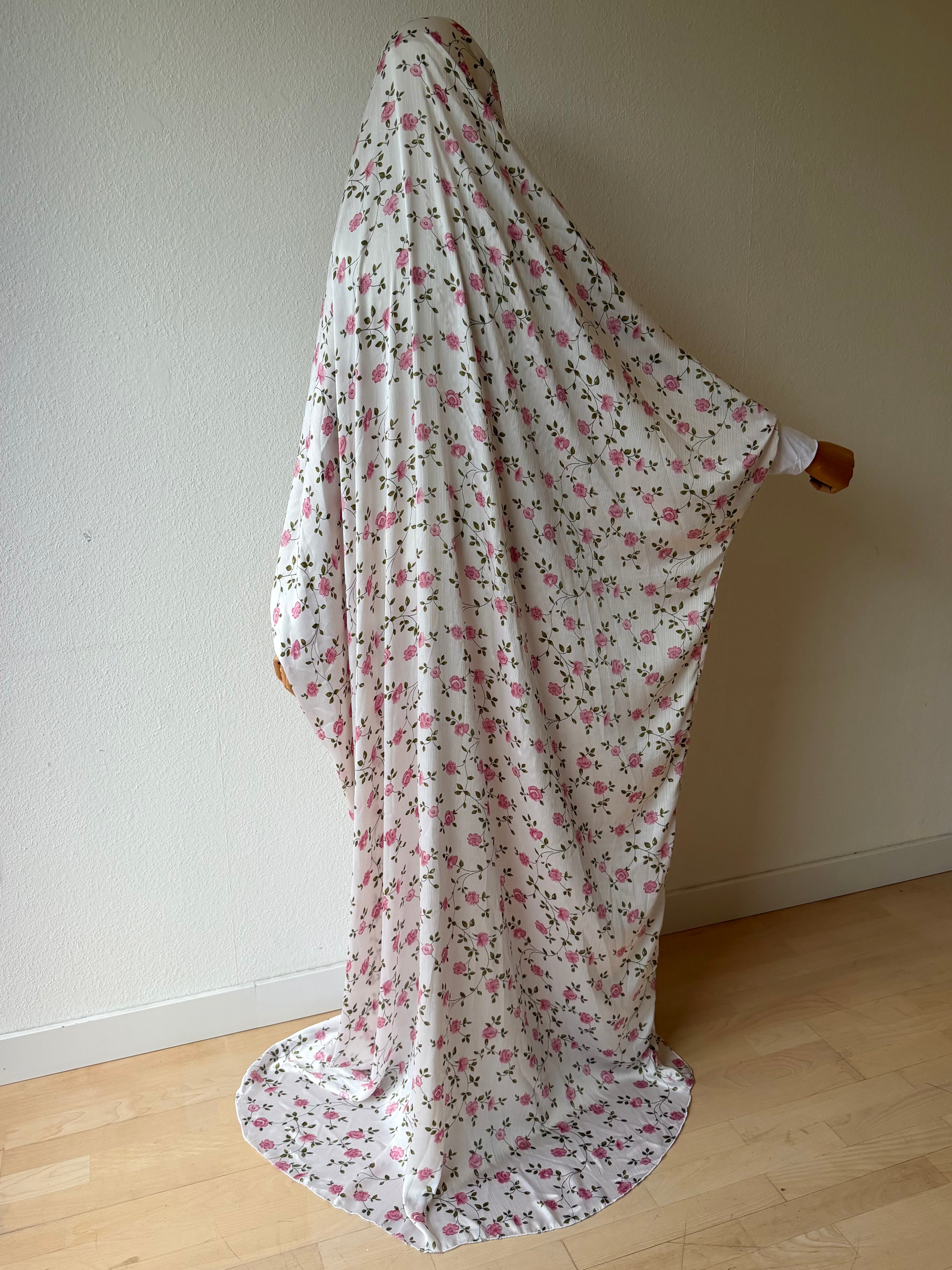 Prayer Jilbab Pink Flowers