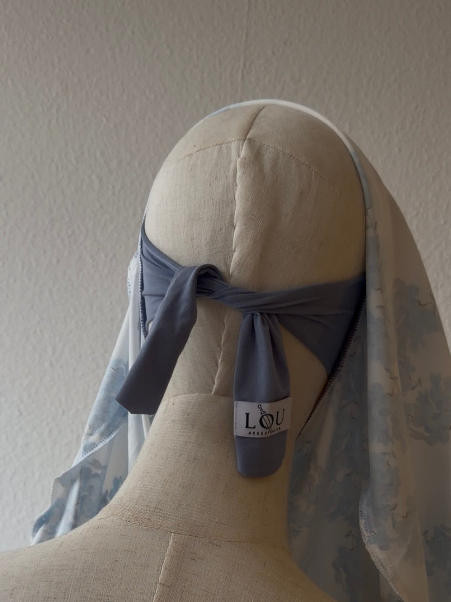 Prayer Jilbab Blue Flowers