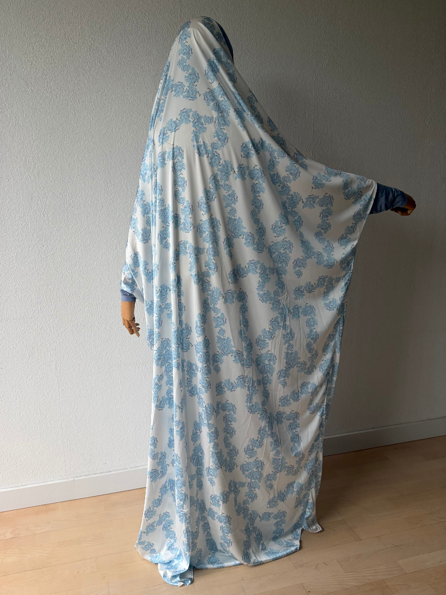Prayer Jilbab Blue Flowers