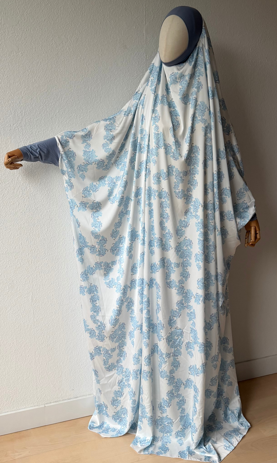 Prayer Jilbab Blue Flowers
